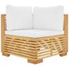vidaXL Salon de jardin 3 pcs avec coussins Bois de teck solide