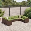 vidaXL Salon de jardin avec coussins 9 pcs marron r&eacute;sine tress&eacute;e