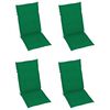 vidaXL Chaises de jardin lot de 4 avec coussins vert Bois teck solide