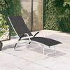 vidaXL Chaise longue Textilène et aluminium Noir