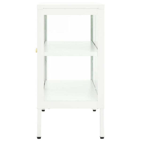 vidaXL Buffet Blanc 70x35x70 cm Acier et verre