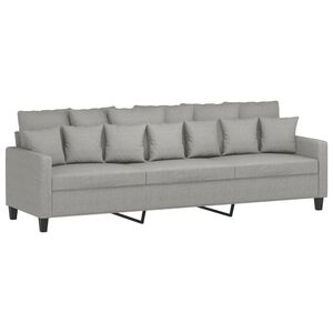 vidaXL Canap&eacute; &agrave; 3 places Gris clair 210 cm Tissu