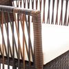 vidaXL Salon de jardin 4 pcs avec coussin R&eacute;sine tress&eacute;e Marron