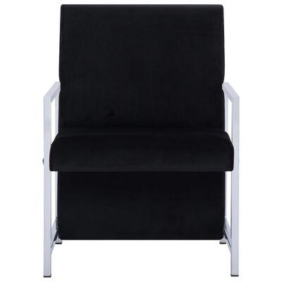 vidaXL Fauteuil avec pieds chromés noir velours