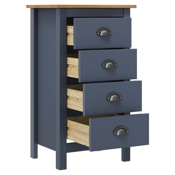 vidaXL Buffet Hill Gris 46x35x80 cm Bois de pin solide