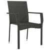 vidaXL Chaises de jardin lot de 4 avec coussins R&eacute;sine tress&eacute;e Noir