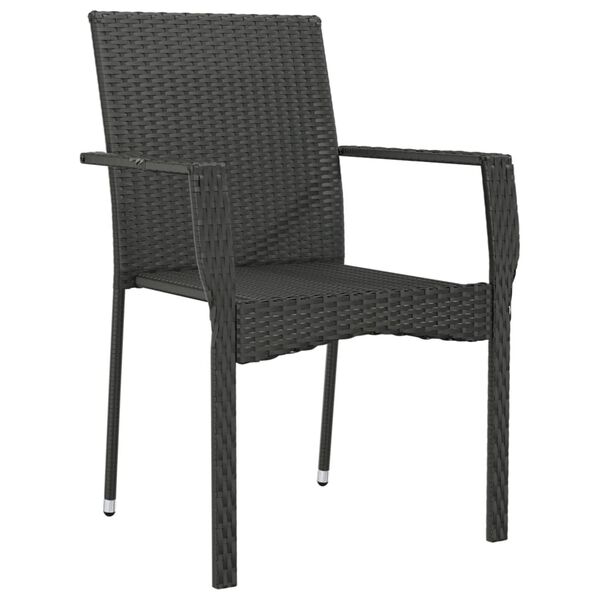 vidaXL Chaises de jardin lot de 4 avec coussins R&eacute;sine tress&eacute;e Noir