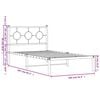 vidaXL Cadre de lit m&eacute;tal sans matelas et t&ecirc;te de lit blanc 100x200 cm