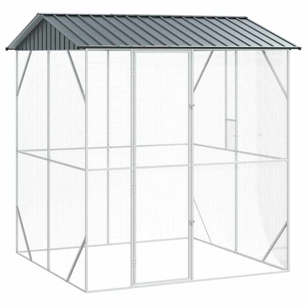 vidaXL Cage pour oiseaux Anthracite 215 x 208 x 247 cm Acier galvanisé