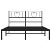 vidaXL Cadre de lit métal sans matelas avec tête de lit noir 135x190cm