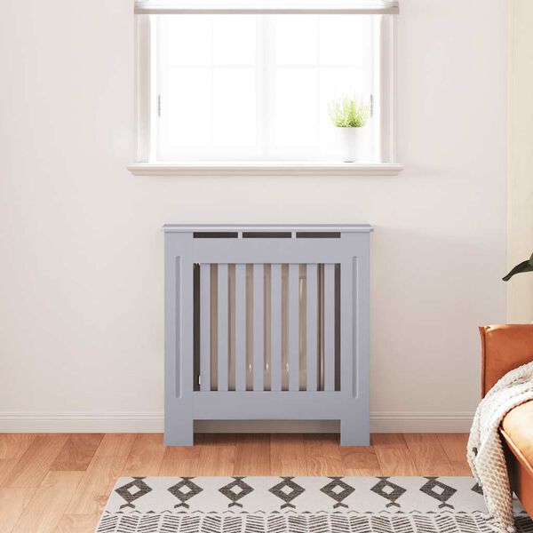 vidaXL Cache-radiateur MDF Gris 78 cm