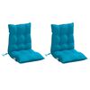 vidaXL Coussins de chaise &agrave; dossier bas lot de 2 bleu clair