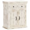 vidaXL Buffet Blanc 65x30x75 cm Bois de manguier massif
