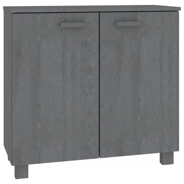 vidaXL Buffet HAMAR Gris fonc&eacute; 85x35x80 cm Bois massif de pin