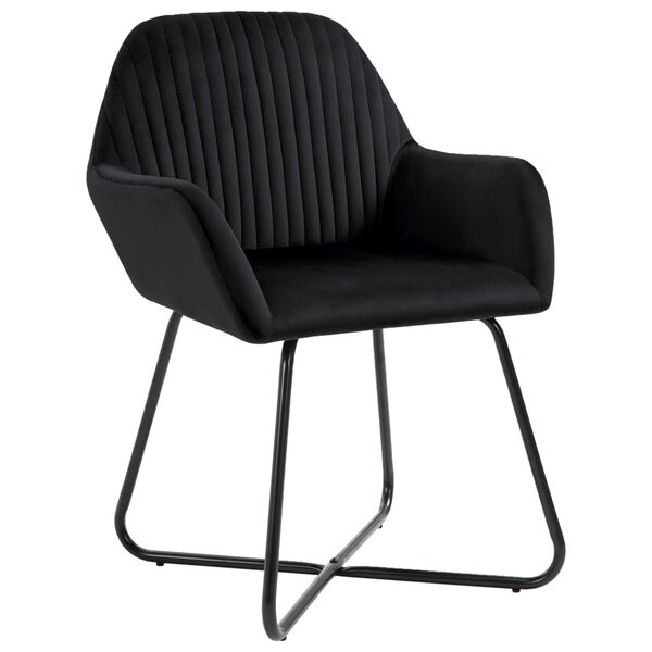 vidaXL Chaises à manger lot de 2 Noir Velours