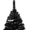 vidaXL Sapin de No&euml;l artificiel pr&eacute;-&eacute;clair&eacute; et support noir 180 cm PVC