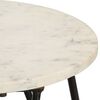 vidaXL Table basse Blanc 40x40x40 cm Pierre v&eacute;ritable texture marbre
