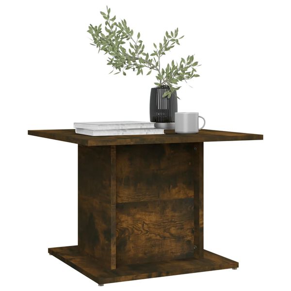 vidaXL Table basse ch&ecirc;ne fum&eacute; 55,5x55,5x40 cm bois d'ing&eacute;nierie