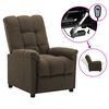 vidaXL Fauteuil inclinable &eacute;lectrique marron tissu