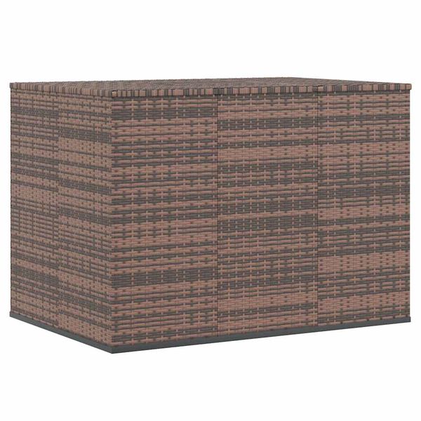 vidaXL Bo&icirc;te &agrave; coussins de jardin R&eacute;sine tress&eacute;e 145x100x103 cm Marron