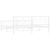 vidaXL Cadre de lit m&eacute;tal sans matelas et pied de lit blanc 193x203 cm