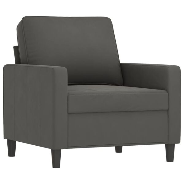 vidaXL Fauteuil Gris fonc&eacute; 60 cm Velours