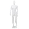 vidaXL Mannequin homme corps complet base verre Blanc brillant 185 cm