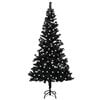vidaXL Sapin de No&euml;l artificiel pr&eacute;-&eacute;clair&eacute; et support noir 240 cm PVC