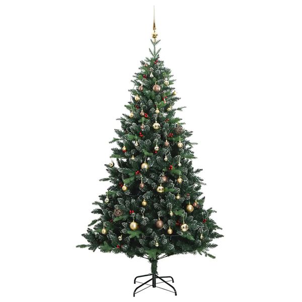 vidaXL Sapin de No&euml;l artificiel articul&eacute; 300 LED et boules 180 cm