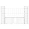 vidaXL Panier de gabion en forme de U avec 2 poteaux Fer 140x20x100 cm