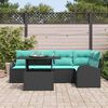vidaXL Ensemble de canap&eacute; de jardin avec coussin 6 pcs Noir Poly rotin