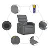 vidaXL Fauteuil inclinable de massage électrique gris similicuir