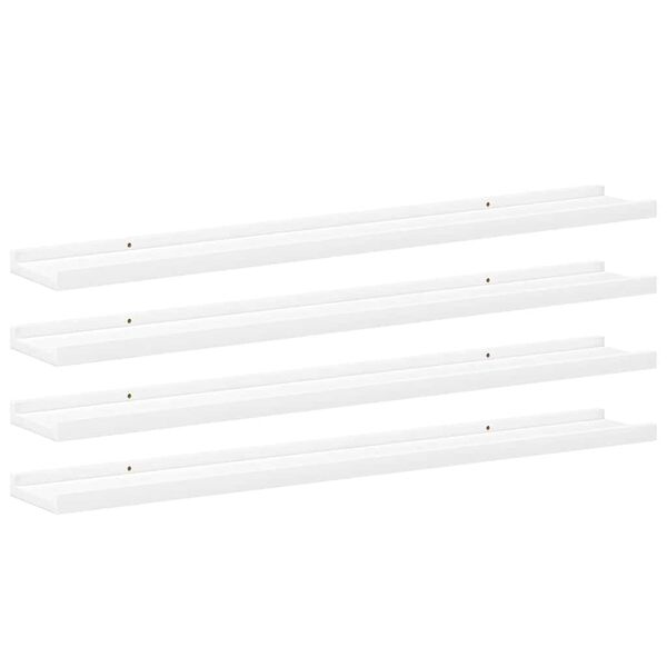 vidaXL &Eacute;tag&egrave;res murales 4 pcs Blanc 80x9x3 cm