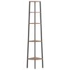vidaXL &Eacute;tag&egrave;re d'angle 5 niveaux Marron fonc&eacute; et noir 45,5x31,5x180 cm