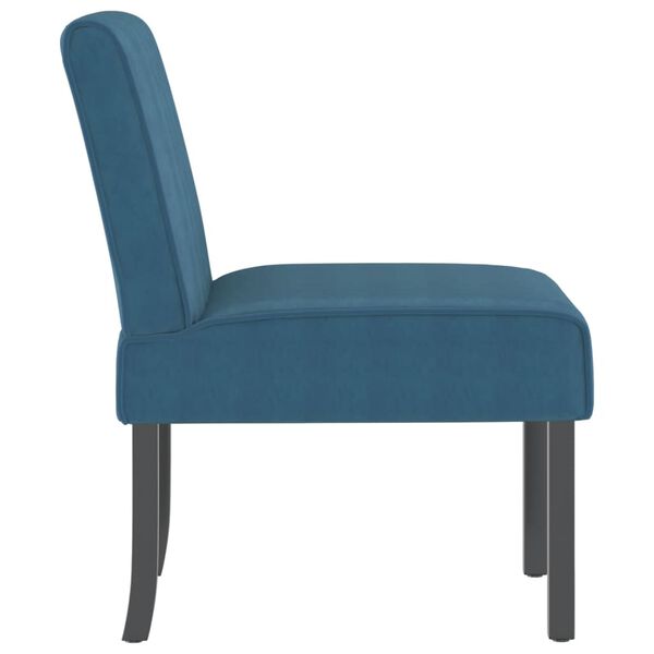 vidaXL Fauteuil sans accoudoirs bleu velours