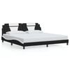 vidaXL Cadre de lit Viana sans matelas noir et blanc 193x203 cm similicuir
