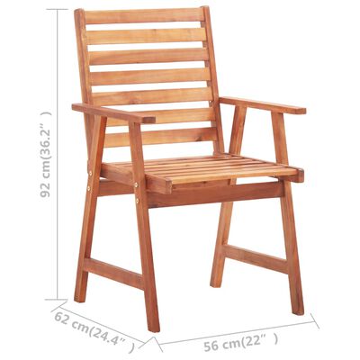 vidaXL Chaises à manger d'extérieur lot de 2 Bois d'acacia massif