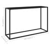 vidaXL Table console Noir 120x35x75 cm Verre trempé