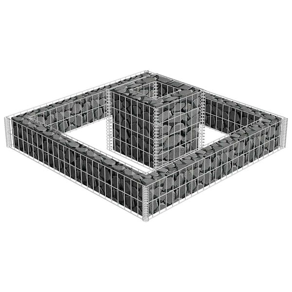 vidaXL Jardinière en gabion Acier galvanisé 120x120x20 cm