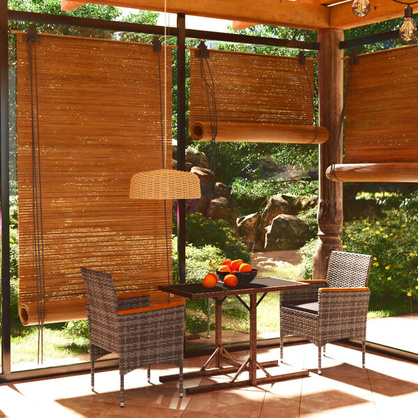 vidaXL Ensemble &agrave; manger de jardin 3 pcs Gris