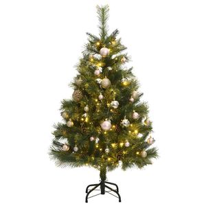 vidaXL Sapin de No&euml;l artificiel articul&eacute; 150 LED et boules 120 cm