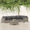 vidaXL Salon de jardin 6 pcs avec coussins Gris R&eacute;sine tress&eacute;e