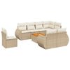 vidaXL Salon de jardin avec coussins 9 pcs beige r&eacute;sine tress&eacute;e