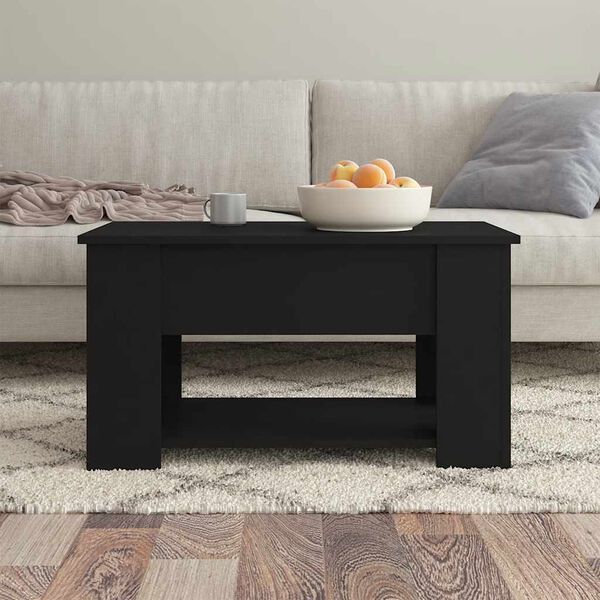 vidaXL Table basse noir 79x49x41 cm bois d'ingénierie