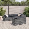 vidaXL Salon de jardin 7 pcs avec coussins Gris R&eacute;sine tress&eacute;e