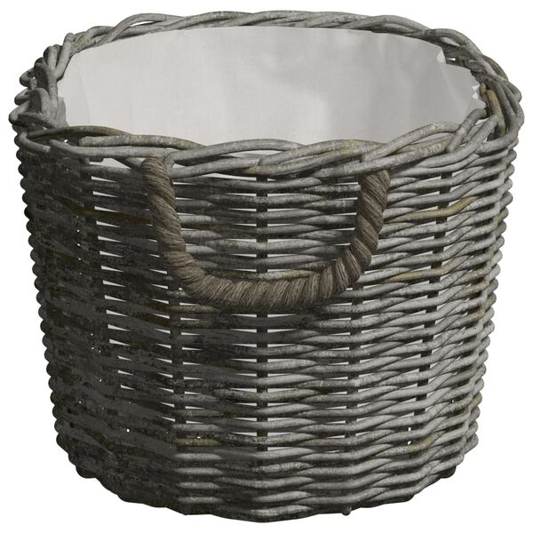 vidaXL Panier à bois de chauffage avec poignées 59x42x28 cm Gris Saule
