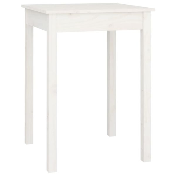 vidaXL Table à manger Blanc 55x55x75 cm Bois massif de pin