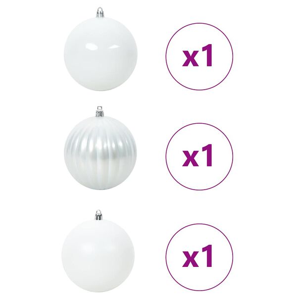 vidaXL Ensemble de Boules de No&euml;l XXL 3 pcs Blanc Plastique