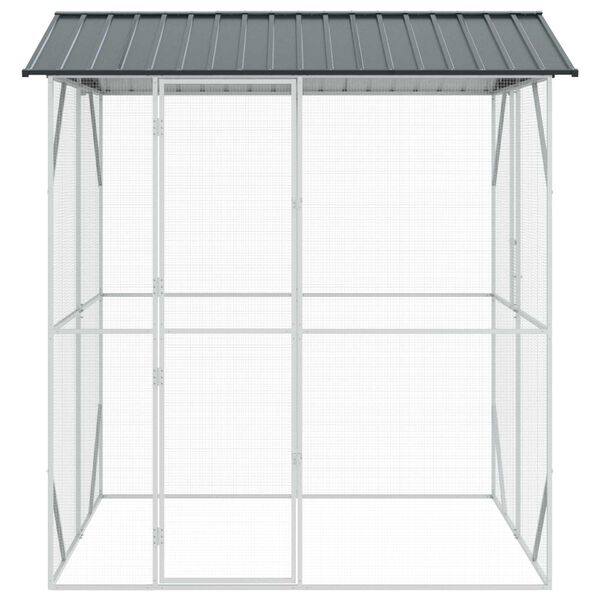 vidaXL Cage pour oiseaux Anthracite 215 x 208 x 247 cm Acier galvanis&eacute;
