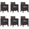 vidaXL Ensemble de salle à manger pour jardin 7 pcs Marron Rattan Polt